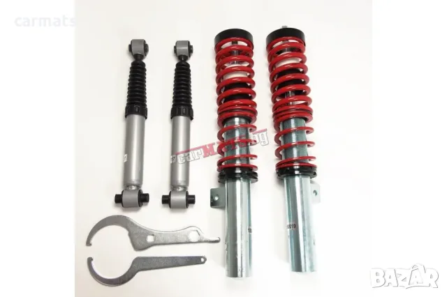 Спортно / Регулируемо окачване за Peugeot 206 (1998-2012) - Червен - (COILOVERS)