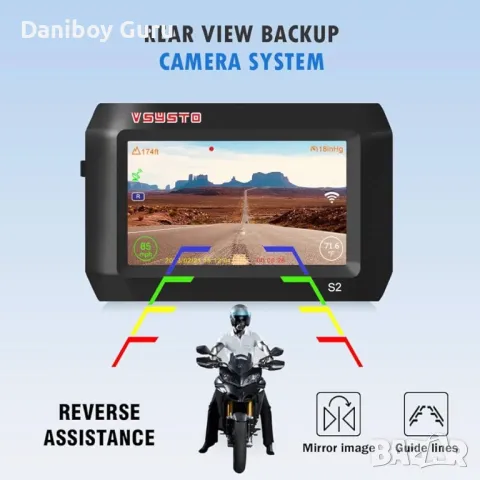 VSYSTO S2F видеорегистратор Мотоциклетна камера  Предна и задна двойна 1080p 150°  Спортна камера, снимка 5 - Аксесоари и консумативи - 50188835
