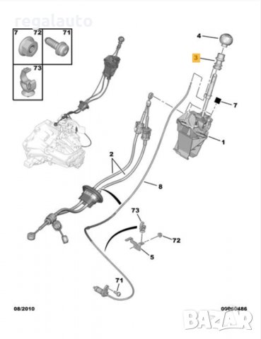 241058,маншон,втулка скоростен лост CITROEN C8,JUMPY,PEUGEOT 807,EXPERT, снимка 3 - Части - 34077973