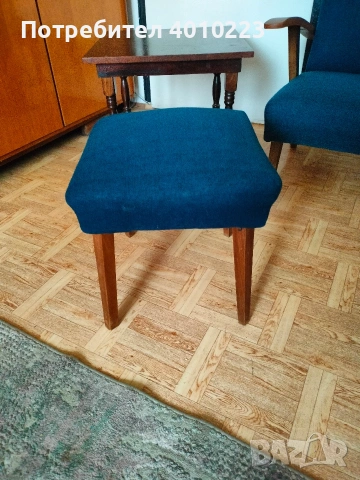 фотьойл, 2 табуретки и масичка, снимка 2 - Дивани и мека мебел - 53742150