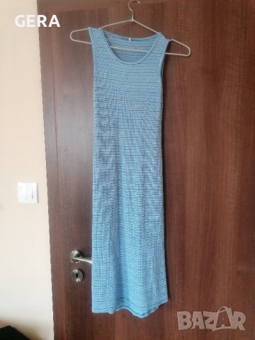 Синя еластична рокля, М, снимка 1 - Рокли - 42125031