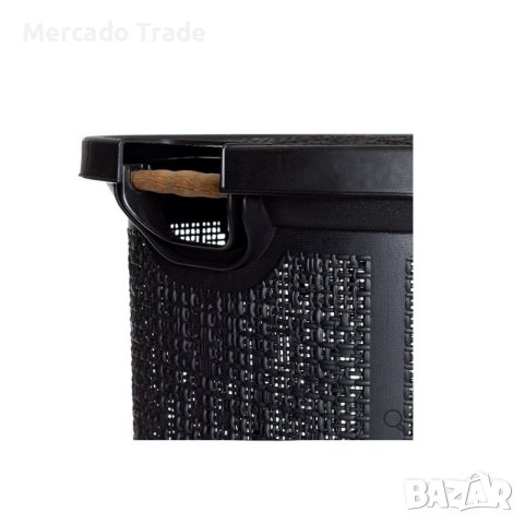 Декоративен кош Mercado Trade, За пране, Пластмаса, Черен, снимка 4 - Органайзери - 41870357