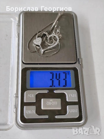 Сребърно колие 925 сърце, снимка 7 - Колиета, медальони, синджири - 52538127