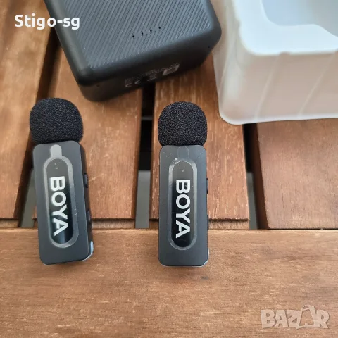 ЧИСТО НОВ Безжичен петличен микрофон BOYA BY-V20 (USB-C) – Двоен, снимка 3 - Микрофони - 55943189