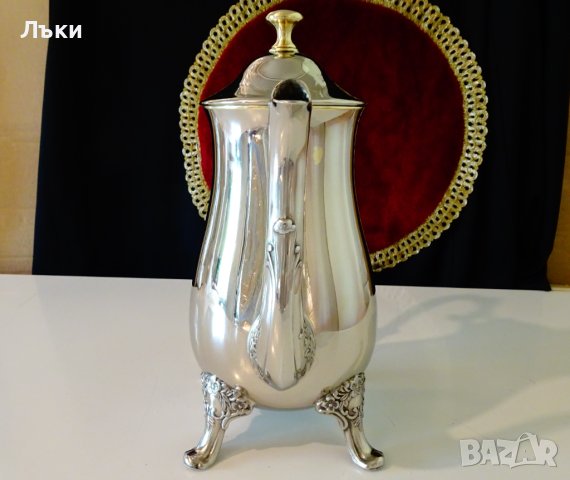 Посребрена кана от бронз,барок,1кг. , снимка 3 - Антикварни и старинни предмети - 40799754