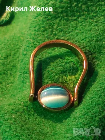 ПРЕКРАСЕН МЕДЕН с ДЕБЕЛА ПОЗЛАТА ДВОЕН / ВЪРТЯЩ се АРТ ПРЪСТЕН с КОТЕШКО ОКО и ЦИРКОНИ 47428, снимка 18 - Пръстени - 47282624