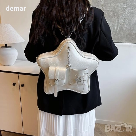 Чанта Homvik с форма на звезда, сладка естетическа Y2K ретро готическа чанта през рамо, снимка 2 - Чанти - 51786295