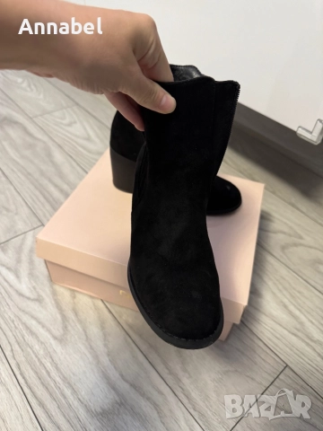 Черни велурени боти 36 размер, снимка 3 - Дамски боти - 52563666