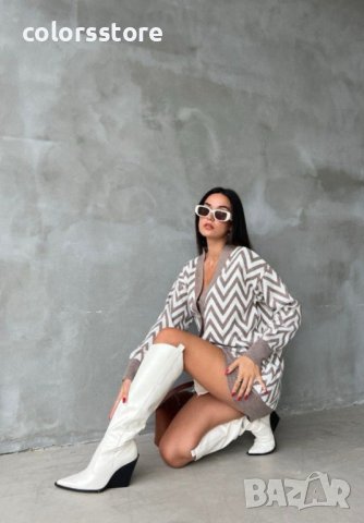 ДАМСКА ДЪЛГА ЖИЛЕТКА NUDE, снимка 2 - Блузи с дълъг ръкав и пуловери - 44451768