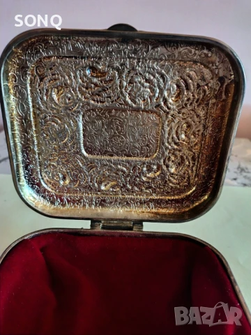 Страхотна Стара Посребрена Кутия За Бижута, снимка 4 - Антикварни и старинни предмети - 51156534