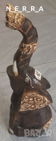 Дървена фигура на слон от африканско дърво, снимка 6 - Декорация за дома - 44556516