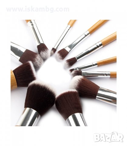 КОМПЛЕКТ 11 БРОЯ ЧЕТКИ ЗА ГРИМ С БАМБУКОВИ ДРЪЖКИ - КОД 1574, снимка 4 - Други - 34011102