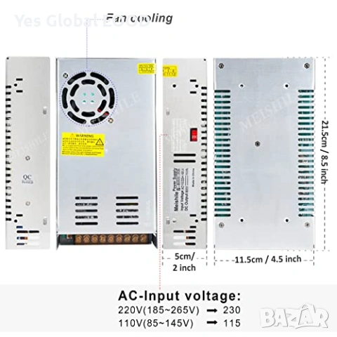 Импулсно захранване 48V 10A 480W AC/DC индустриално, снимка 6 - Друга електроника - 53355188
