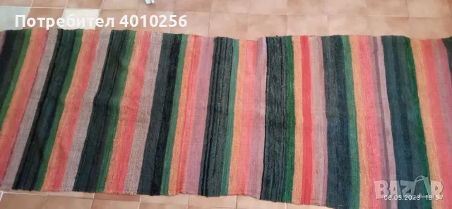 АНТИКВАРНА РЪЧНО ТЪКАНА ЧЕРГА 260/80 +ПОДАРЪК ВАЗА, снимка 2 - Декорация за дома - 49003042