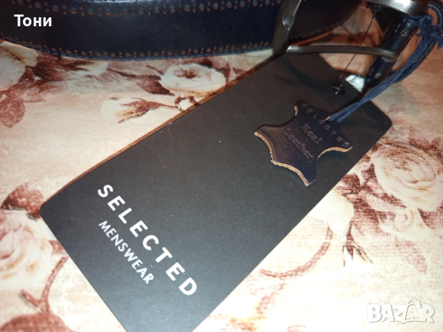 SELECTED MENSWEAR Нов Мъжки Колан Изцяло от Естествена Кожа с Етикет 120см, снимка 6 - Колани - 52675791