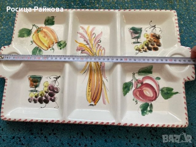 Италианскo ръчно изработенo плато за сервиране, снимка 3 - Други - 45268049