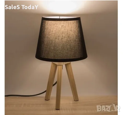 Настолна лампа, Нощна, 18Х18Х32 см, тъмно сива, снимка 3 - Настолни лампи - 48067130