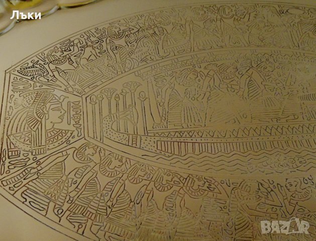 Бронзов поднос барок,картина Египет. , снимка 4 - Антикварни и старинни предмети - 35950980