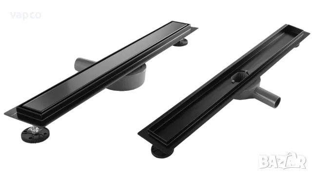 Линеен подов сифон за баня - Черен мат, снимка 2 - ВИК - 47682424