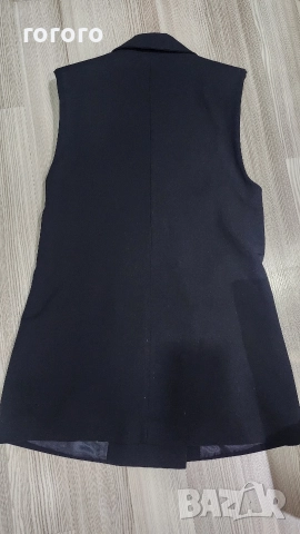 Черен дълъг елек, снимка 6 - Елеци - 48138472