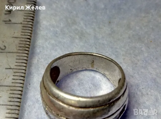 СТАР ДИЗАЙНЕРСКИ СКЪПОЦЕНЕН СРЕБЪРЕН ПРЪСТЕН СРЕБРО 925 с КАМЪНИ МОЙСАНИТ 25830, снимка 11 - Пръстени - 49886190