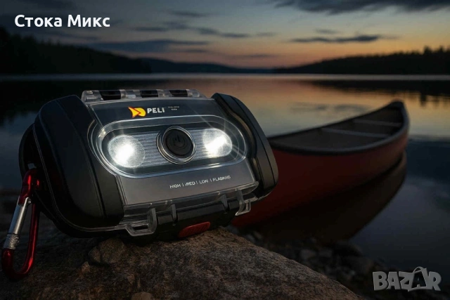 Плаващ кейс с вграден фенер Pelican 9000 Light Case black Led Преносим кейс с фенер водоустойчив