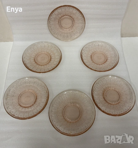 Десертни чинии, цвят "розов карамел" - 6 бр.