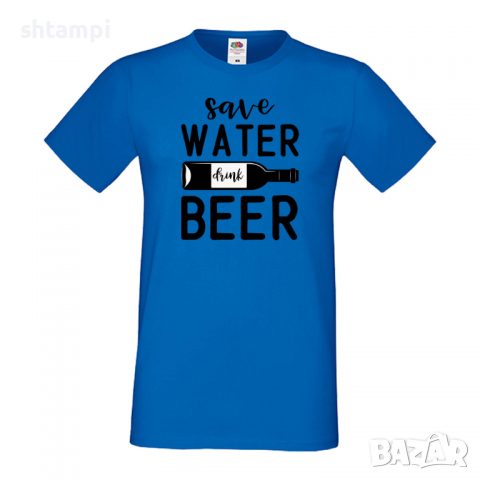 Мъжка тениска Save Water Drink Beer 1,Бира,Бирфест,Beerfest,Подарък,Изненада,Рожден Ден, снимка 4 - Тениски - 36387393