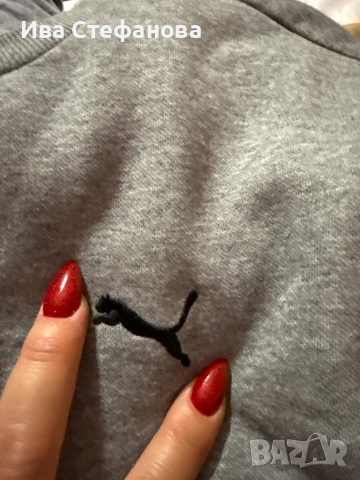 Спортна сива мъжка  нова ватирана памук памучна сива блуза Puma Пума 100% оригинал. , снимка 2 - Спортни дрехи, екипи - 52498049