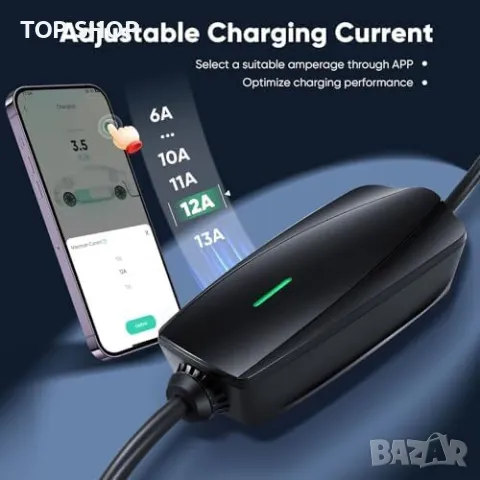 Ново Мощно Type 2 EV Зарядно - 6-13А Регулируем Ток за електромобил, снимка 2 - Друга електроника - 49321343