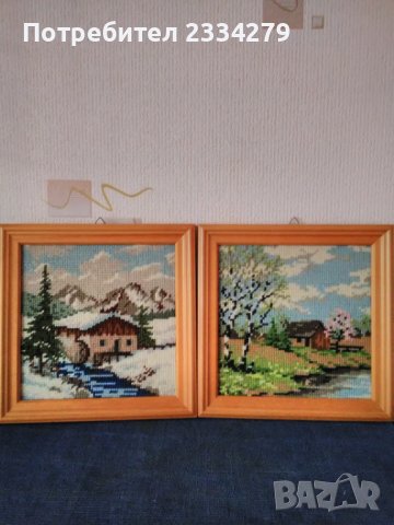Гоблени в дървени рамки,произход Швейцария, снимка 8 - Гоблени - 41188316