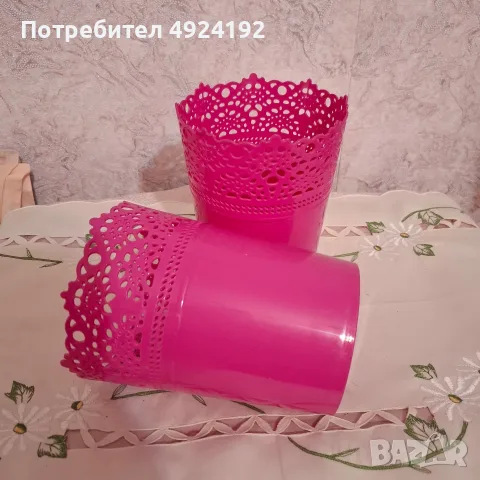 Комплект розови Кашпи, снимка 2 - Декорация за дома - 56183282