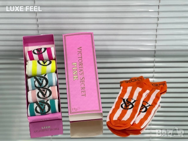 Дамски Къси Чорапи -6бр Кутия ⚜️Dior Versace Victoria Secret Nike Adidas , снимка 2 - Дамски чорапи - 52959984
