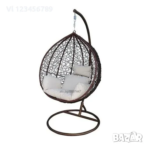Водоустойчива Градинска Люлка - Висящ Ратанов стол, гнездо, снимка 4 - Къмпинг мебели - 50687732