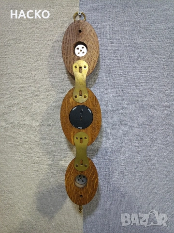 Метеорологична Станция,Термометър,Барометър,Влагомер,Махагонова Поставка Внос от Нидерландия , снимка 8 - Други - 53274598