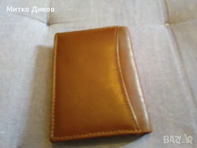 Малко компактно портфейлче естествена кожа марково на Маверик Maverick 105х75мм, снимка 2 - Портфейли, портмонета - 50113575