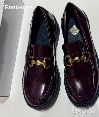 Дамски Елегантни Винени Мокасини, снимка 2 - Дамски елегантни обувки - 53027055