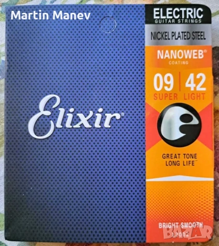 Струни за китара Elixir NANOWEB super light 9/42