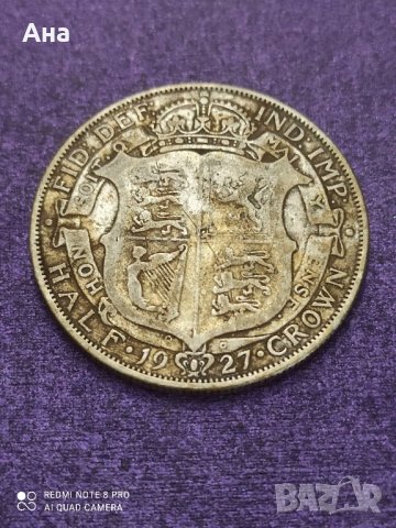 1/2 крона 1927 г сребро Великобритания

, снимка 5 - Нумизматика и бонистика - 41597431