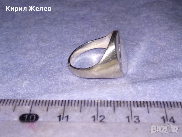 АРИСТОКРАТИЧЕН МАСИВЕН СРЕБЪРЕН ПРЪСТЕН ПОЛИРАНО до ОГЛЕДАЛЕН БЛЯСЪК СРЕБРО 925 РЪЧНА РАБОТА 38744, снимка 8 - Пръстени - 41741231
