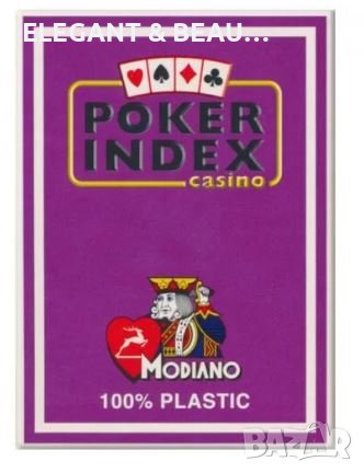 Качествени покер карти  POKER INDEX 100% PLASTIC. MODIANO  . Gръб по избор, снимка 5 - Карти за игра - 37861909
