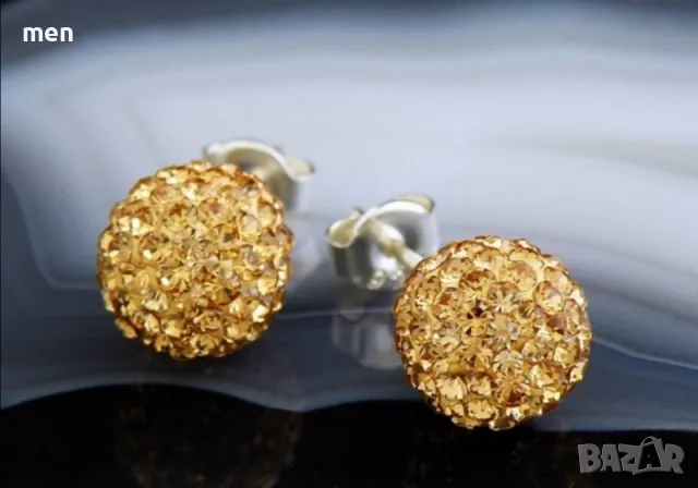 Сребърни обеци 4 цвята, снимка 4 - Обеци - 49336051