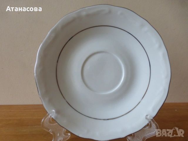 Български порцеланови десертни чинийки 6 бр сервиз Изида чинии чиния, снимка 3 - Чинии - 53049344