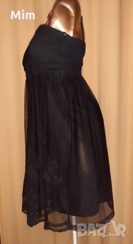 SPRIT M Черна рокля от тюл с релефна бродерия , снимка 6 - Рокли - 33925477