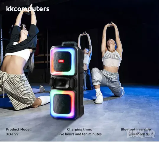 Bluetooth Тон Колона XO-F55 + RGB + Микрофон / Черен / Баркод : 2403875