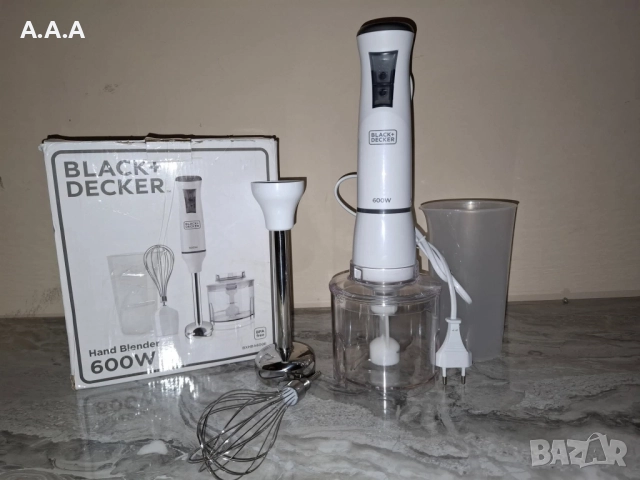 Мултифункционален вертикален пасатор Black + Decker с 20 скорости, здрав дизайн и мощност 600 W, сна, снимка 2 - Чопъри и пасатори - 52461952