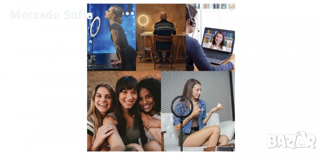 Регулируема ринг лампа с трипод и 120 LED лампички , снимка 2 - Селфи стикове, аксесоари - 34433919