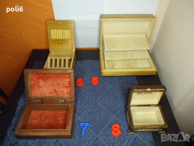 8 ретро дървени кутии  за цигари,бижута,лекарства,табакери и др, Кутия, снимка 4 - Други ценни предмети - 14256719