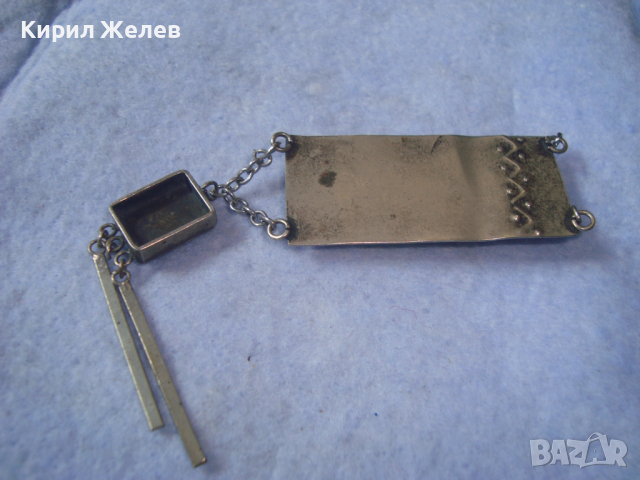 ПОСРЕБРЕНО СТАРО УКРАШЕНИЕ с АРТ ЦВЕТНА КЕРАМИКА ЕТНОГРАФСКИ СТИЛ НАКИТ РЕТРО БИЖУ 26131, снимка 5 - Антикварни и старинни предмети - 36226104