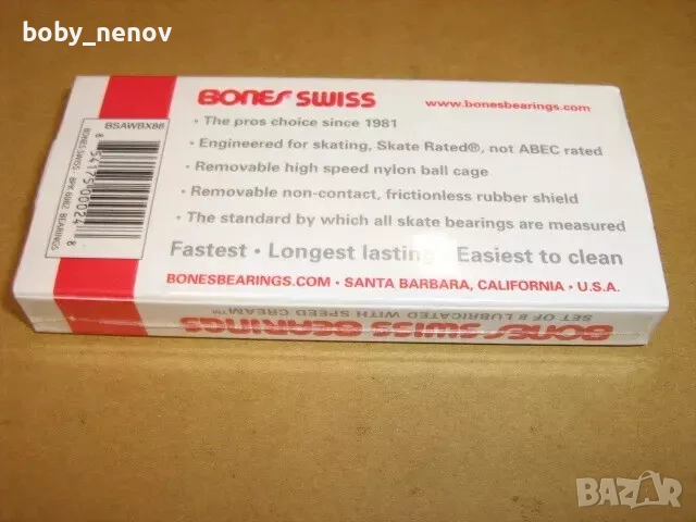 Bones Swiss Precision Skate Bearing, снимка 2 - Скейтборд, ховърборд, уейвборд - 52289864